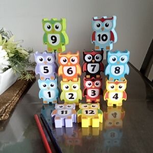 Chunky Wooden Balancing Owl Game thinking skills